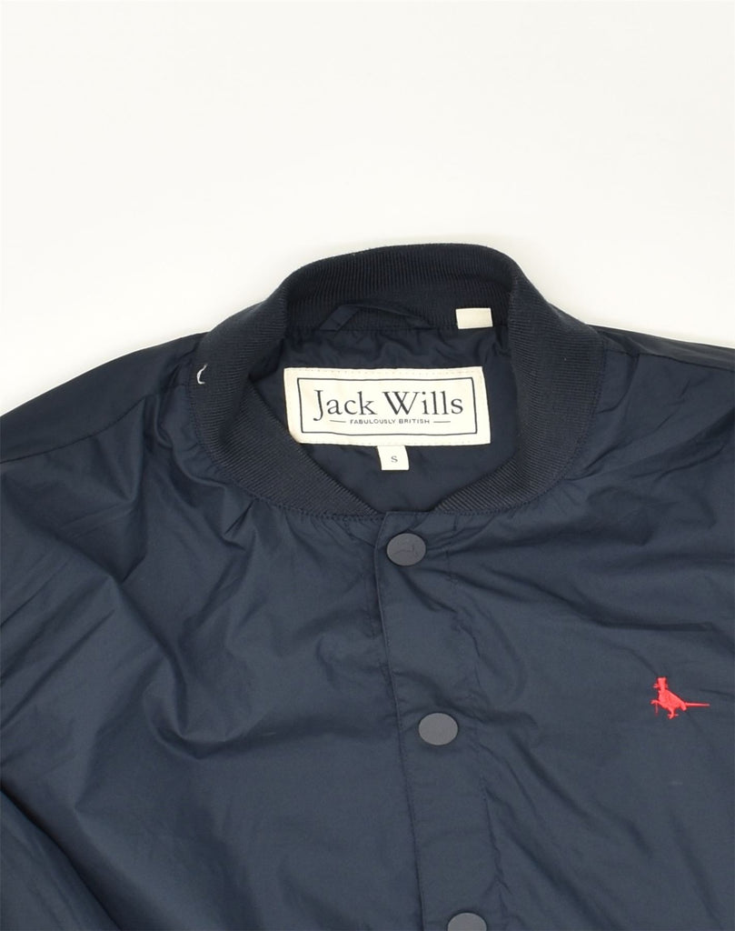 JACK WILLS Mens Bomber Jacket UK 36 Small Navy Blue Polyester | Vintage Jack Wills | Thrift | Second-Hand Jack Wills | Used Clothing | Messina Hembry 