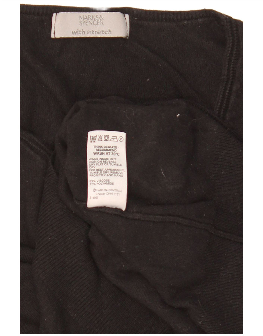 Marks & Spencer Womens Crop V-Neck Jumper Sweater UK 16 Large Black