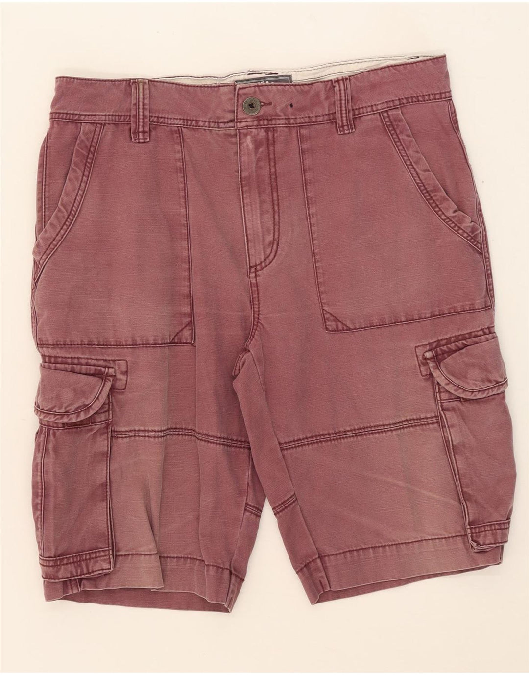 Fat Face Mens Cargo Shorts W34 Large  Burgundy Cotton