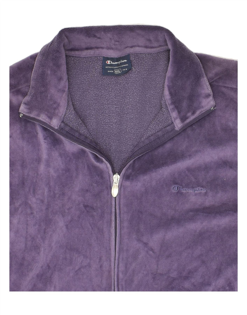 CHAMPION Womens Tracksuit Top Jacket UK 20 2XL Purple Polyester | Vintage Champion | Thrift | Second-Hand Champion | Used Clothing | Messina Hembry 