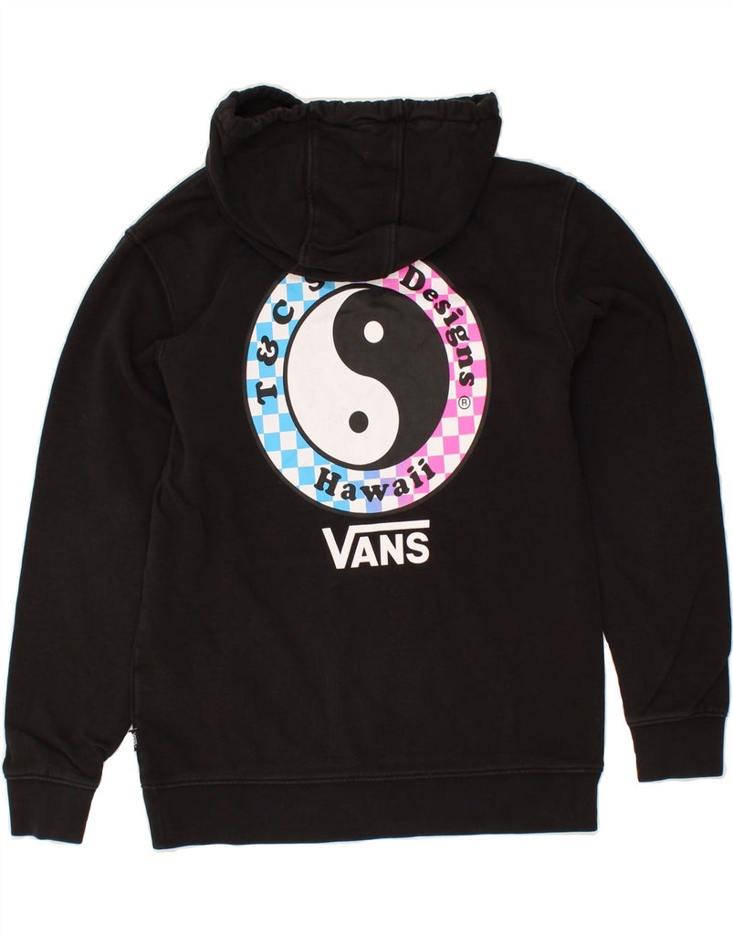 VANS Mens Graphic Hoodie Jumper Small Black Cotton Vintage Vans and Second-Hand Vans from Messina Hembry 
