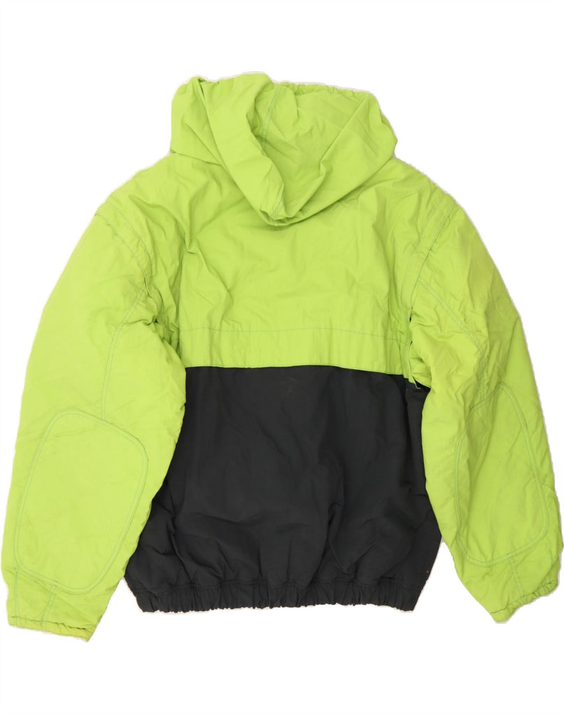 BELFE Mens Hooded Windbreaker Jacket UK 40 Large Green Colourblock Vintage Belfe and Second-Hand Belfe from Messina Hembry 