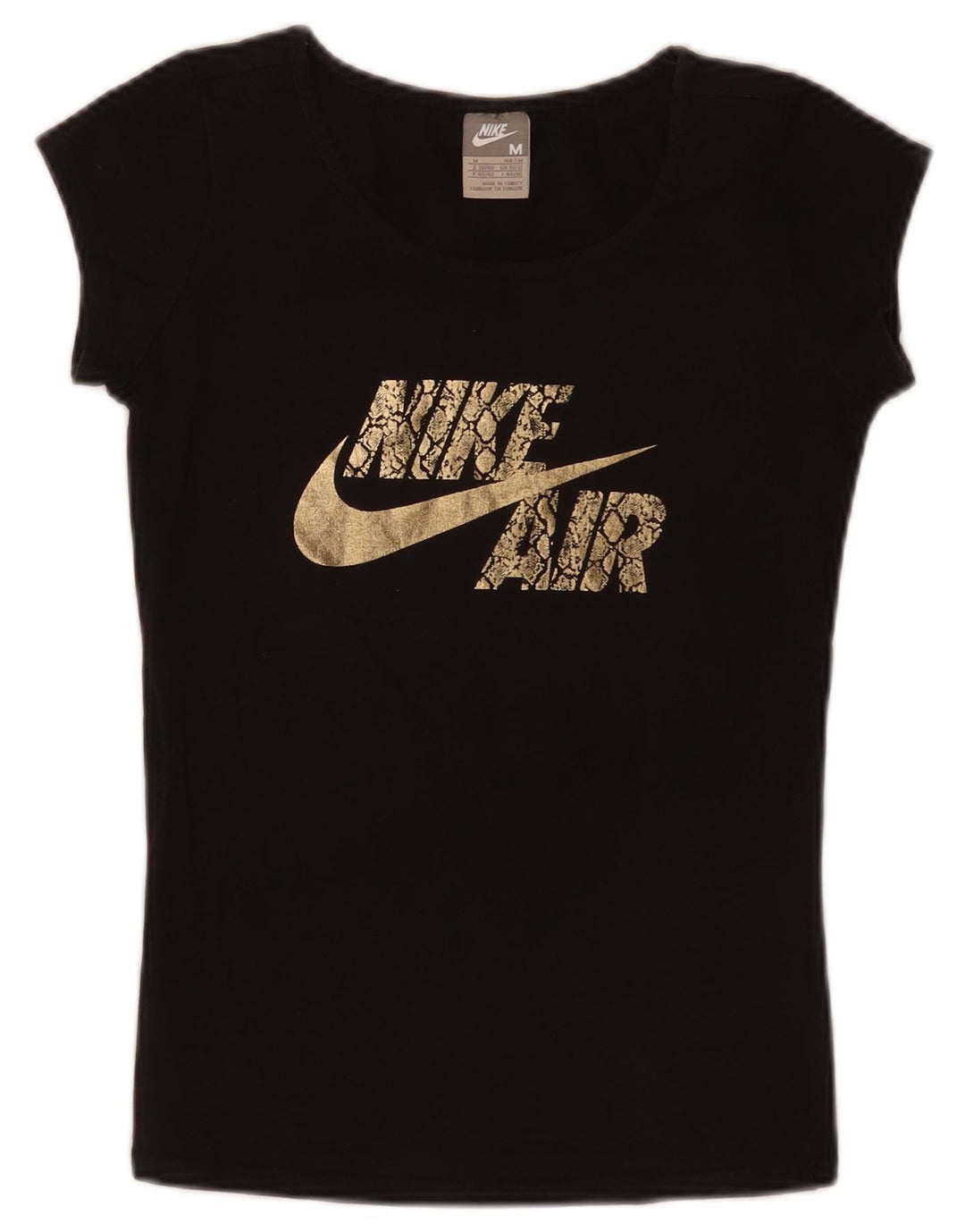 Nike Womens Graphic T-Shirt Top UK 10/12 Medium Black