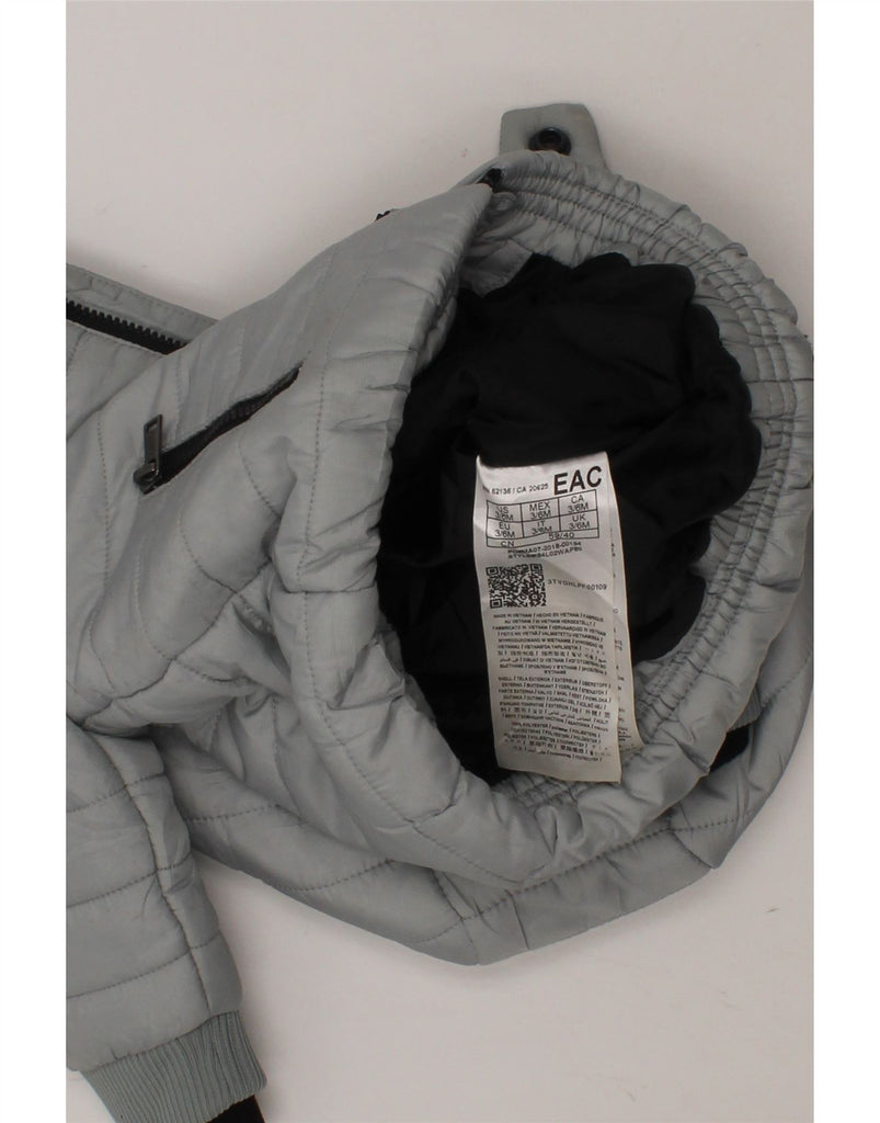 GUESS Baby Boys Hooded Padded Jacket 3-6 Months Grey Polyester Vintage Guess and Second-Hand Guess from Messina Hembry 