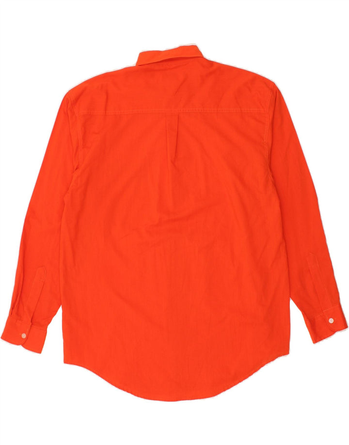 VINTAGE Mens Shirt Large Orange Polyester Vintage Vintage and Second-Hand Vintage from Messina Hembry 