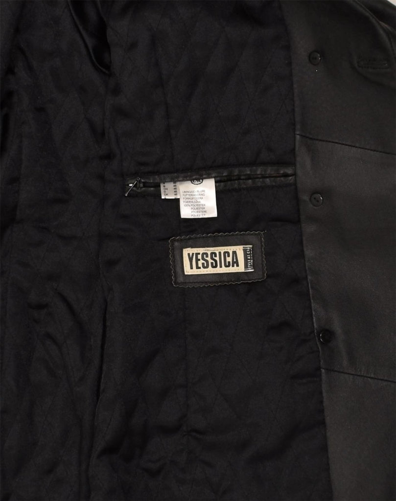 YESSICA Womens Leather Jacket UK 20 2XL  Black Leather | Vintage Yessica | Thrift | Second-Hand Yessica | Used Clothing | Messina Hembry 