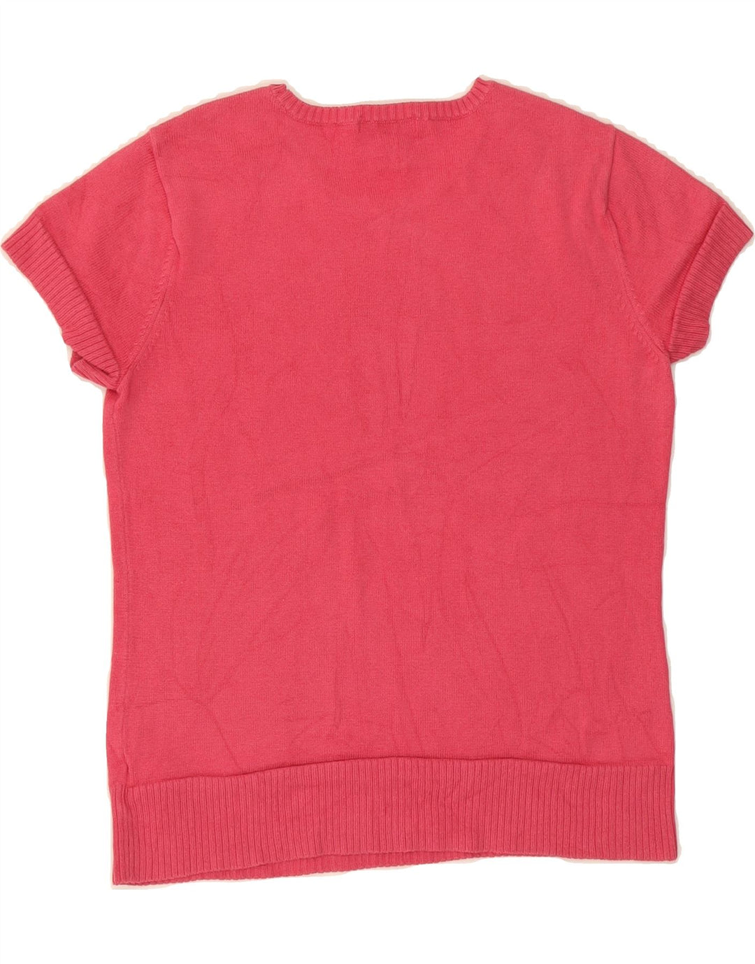 EDDIE BAUER Womens Crop Crew Neck Jumper Sweater UK 14 Medium Pink Vintage Eddie Bauer and Second-Hand Eddie Bauer from Messina Hembry 