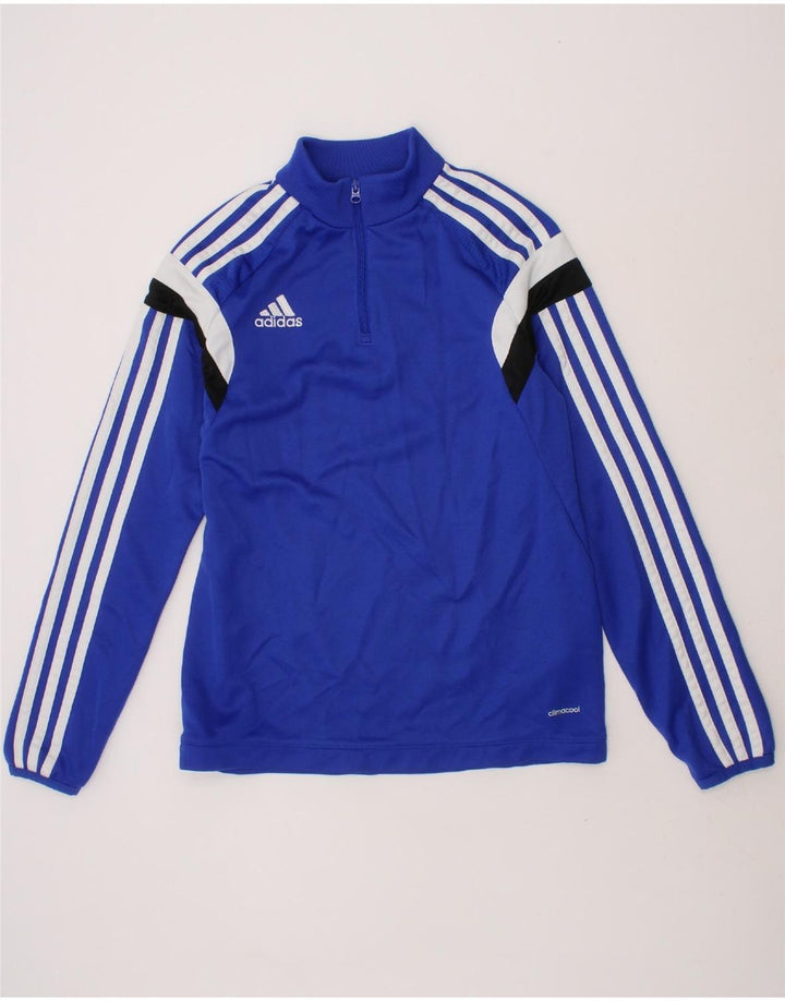 ADIDAS Boys Climacool Pullover Tracksuit Top 9-10 Years Medium Blue Vintage Adidas and Second-Hand Adidas from Messina Hembry 