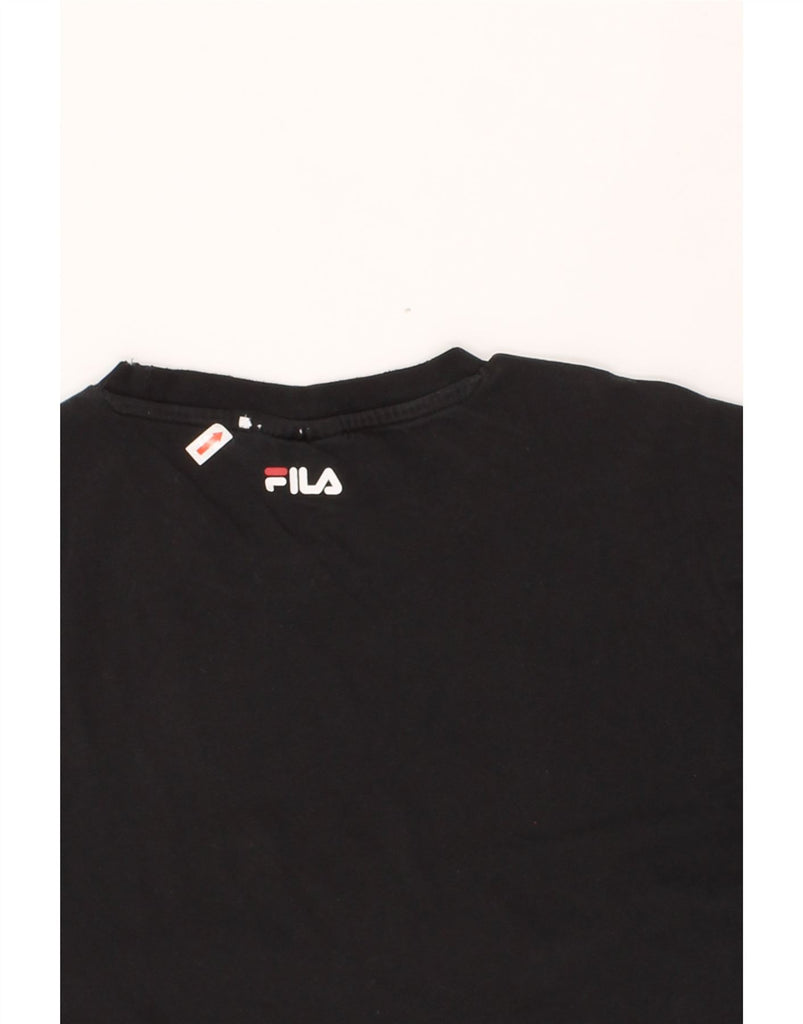 FILA Mens Graphic T-Shirt Top Medium Black Colourblock Cotton Vintage Fila and Second-Hand Fila from Messina Hembry 