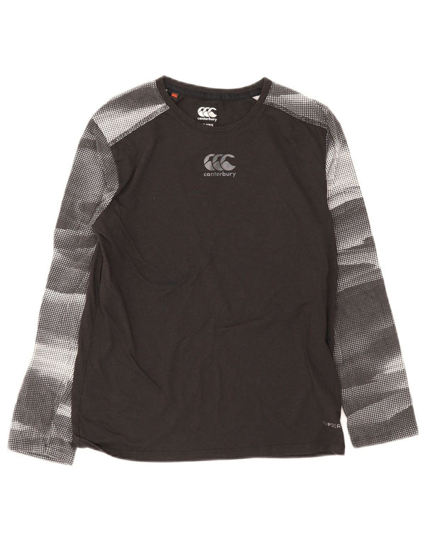 Canterbury Boys Regular Fit Top Long Sleeve 11-12 Years Black Tie Dye