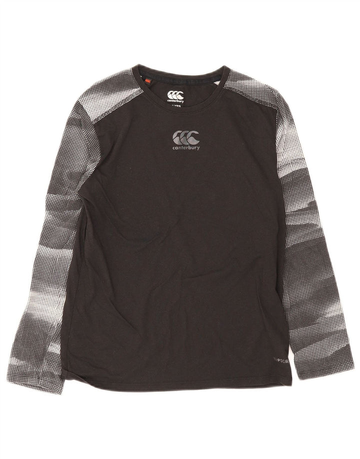 Canterbury Boys Regular Fit Top Long Sleeve 11-12 Years Black Tie Dye