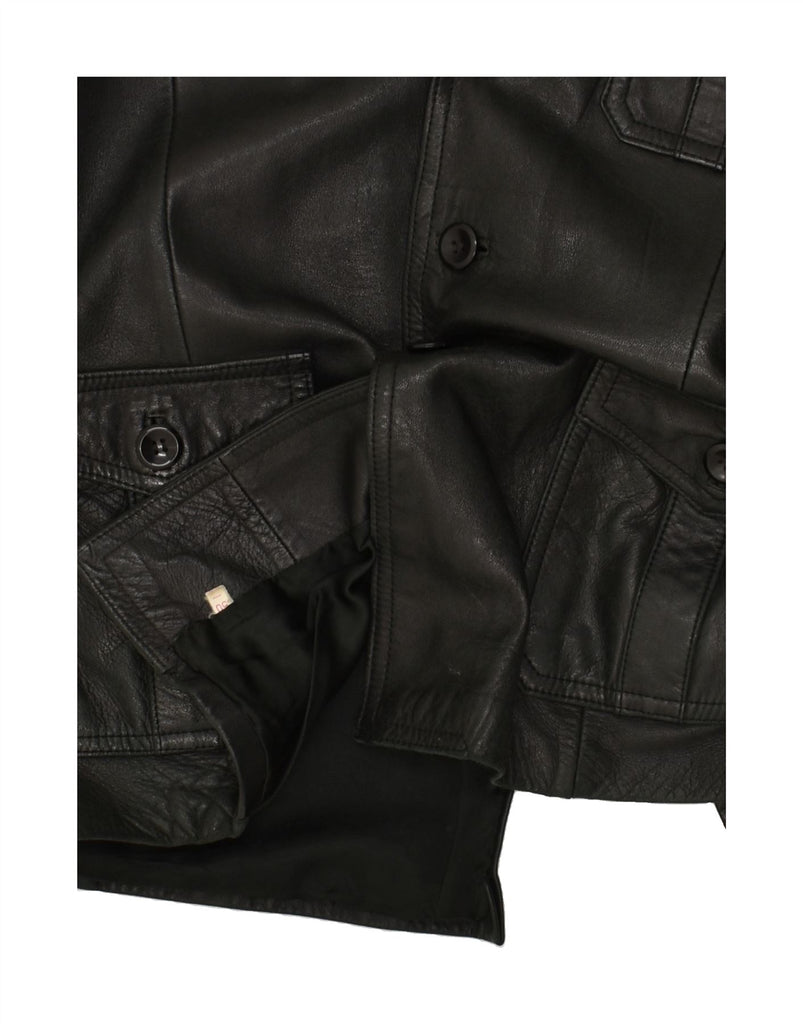 VINTAGE Mens Leather Jacket IT 50 Large Black | Vintage Vintage | Thrift | Second-Hand Vintage | Used Clothing | Messina Hembry 