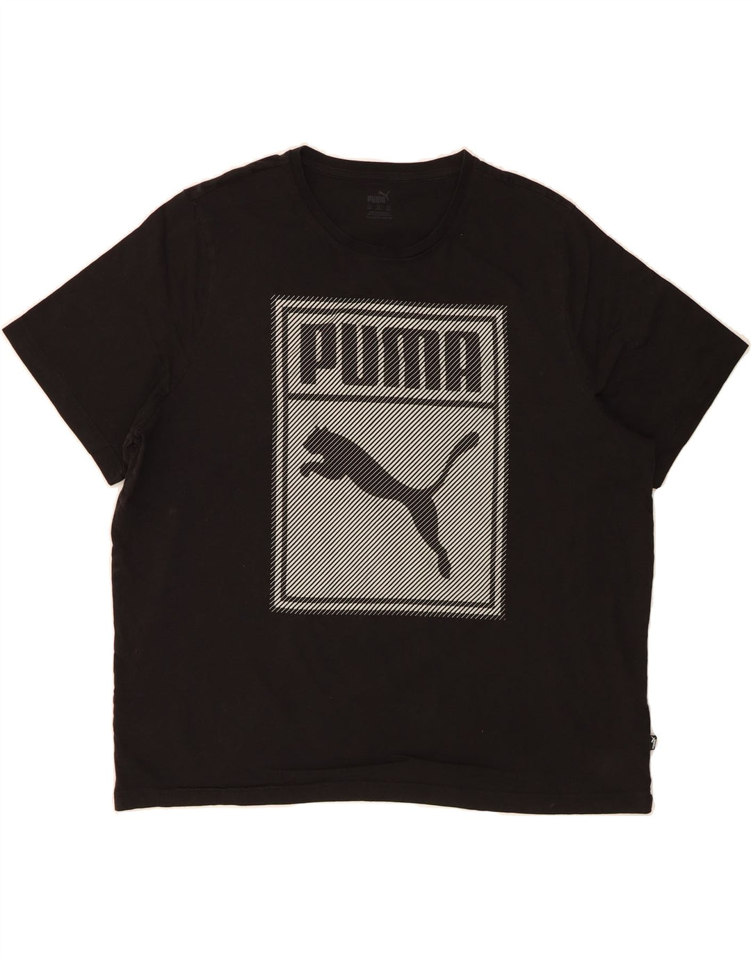 PUMA Mens Graphic T-Shirt Top 2XL Black Cotton Vintage Puma and Second-Hand Puma from Messina Hembry 