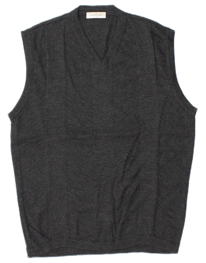Ermenegildo Zegna Mens Vest Tank Top IT 48 Small Black Wool