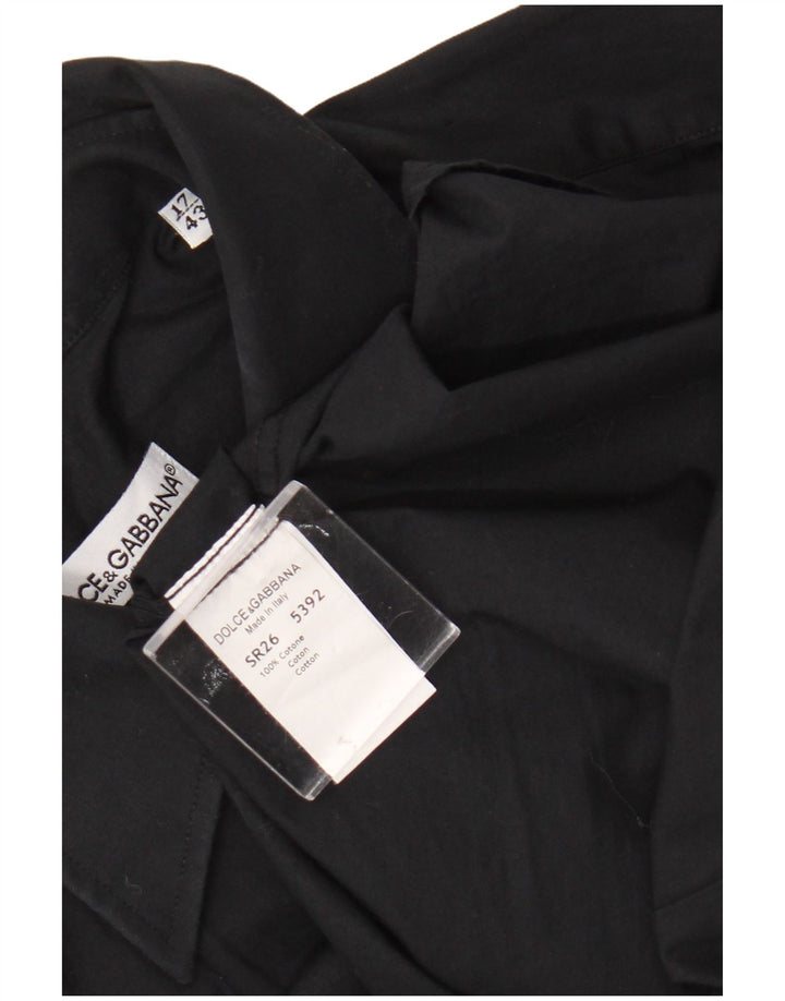 Dolce & Gabbana Mens Shirt Size 43 Large Black Cotton