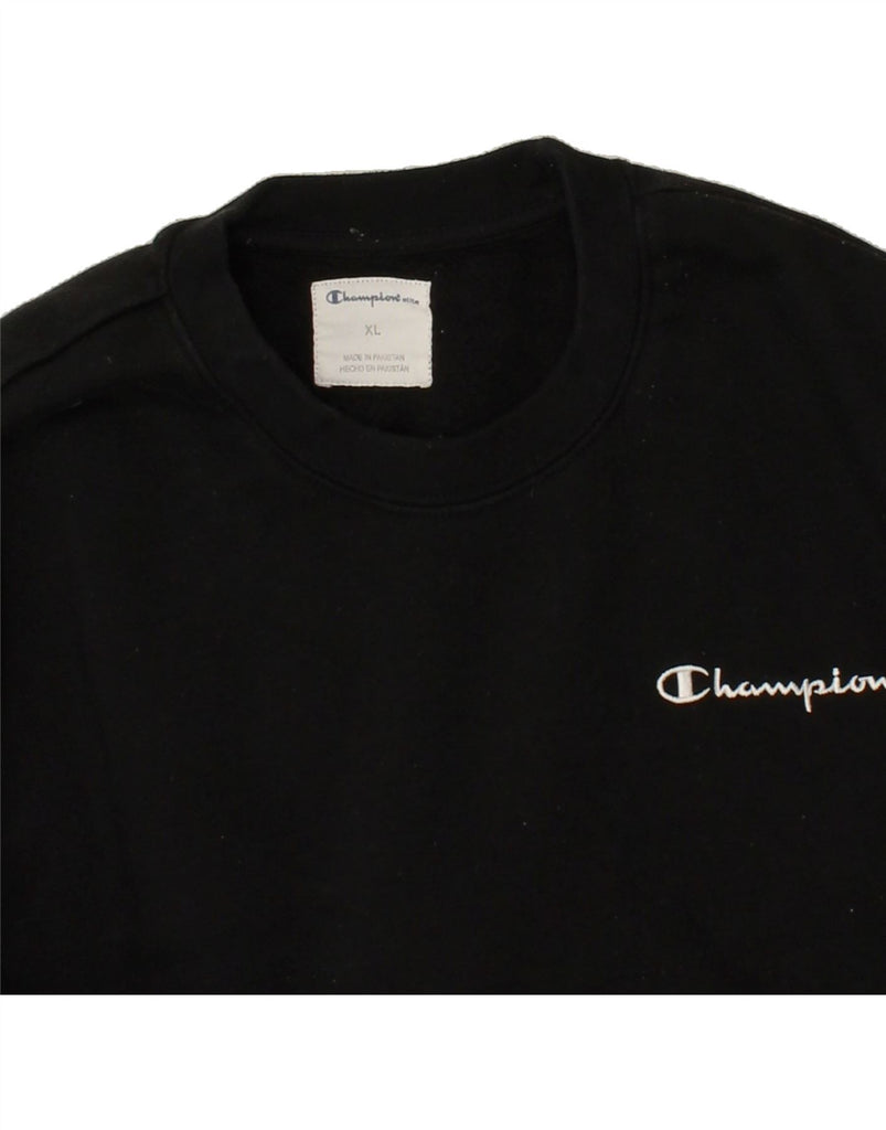 CHAMPION Mens Sweatshirt Jumper XL Black Cotton | Vintage Champion | Thrift | Second-Hand Champion | Used Clothing | Messina Hembry 