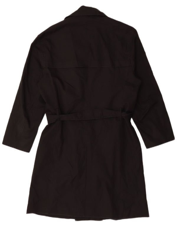 Zara Mens Trench Coat UK 38 Medium Black Polyester