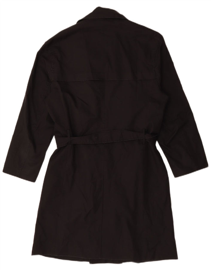Zara Mens Trench Coat UK 38 Medium Black Polyester