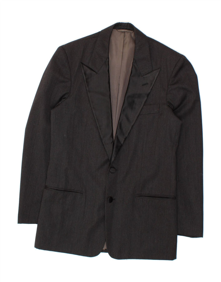 VINTAGE Mens 2 Button Blazer Jacket UK 36 Small Grey Vintage Vintage and Second-Hand Vintage from Messina Hembry 