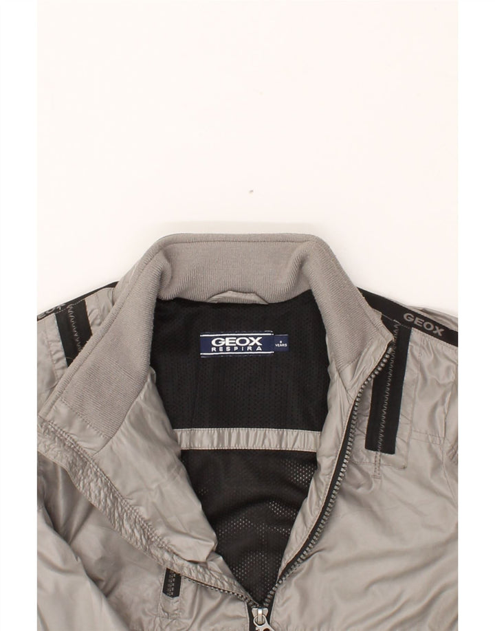 GEOX Boys Hooded Bomber Jacket 5-6 Years Grey Polyester Vintage Geox and Second-Hand Geox from Messina Hembry 