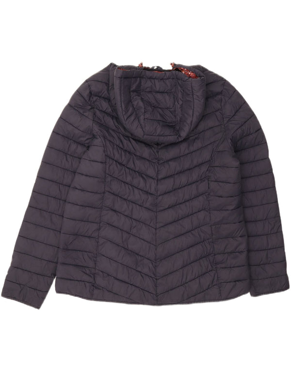 Fat Face Womens Hooded Oversized Padded Jacket UK 18 XL Navy Blue Nylon