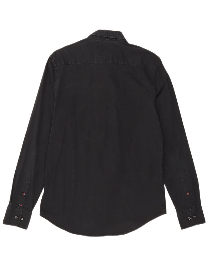 Tommy Hilfiger Mens Shirt Medium Black Cotton