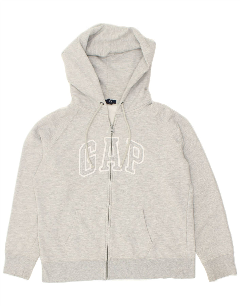 GAP Womens Graphic Zip Hoodie Sweater UK 18 XL Grey Cotton | Vintage Gap | Thrift | Second-Hand Gap | Used Clothing | Messina Hembry 