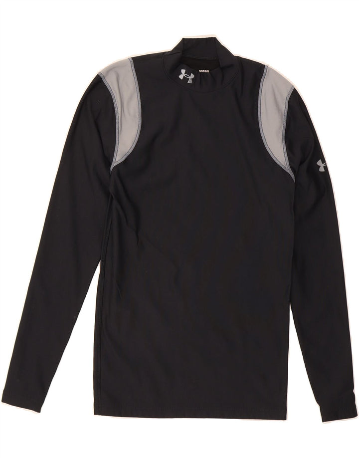UNDER ARMOUR Womens Top Long Sleeve UK 14 Large Black Colourblock Nylon Vintage Under Armour and Second-Hand Under Armour from Messina Hembry 