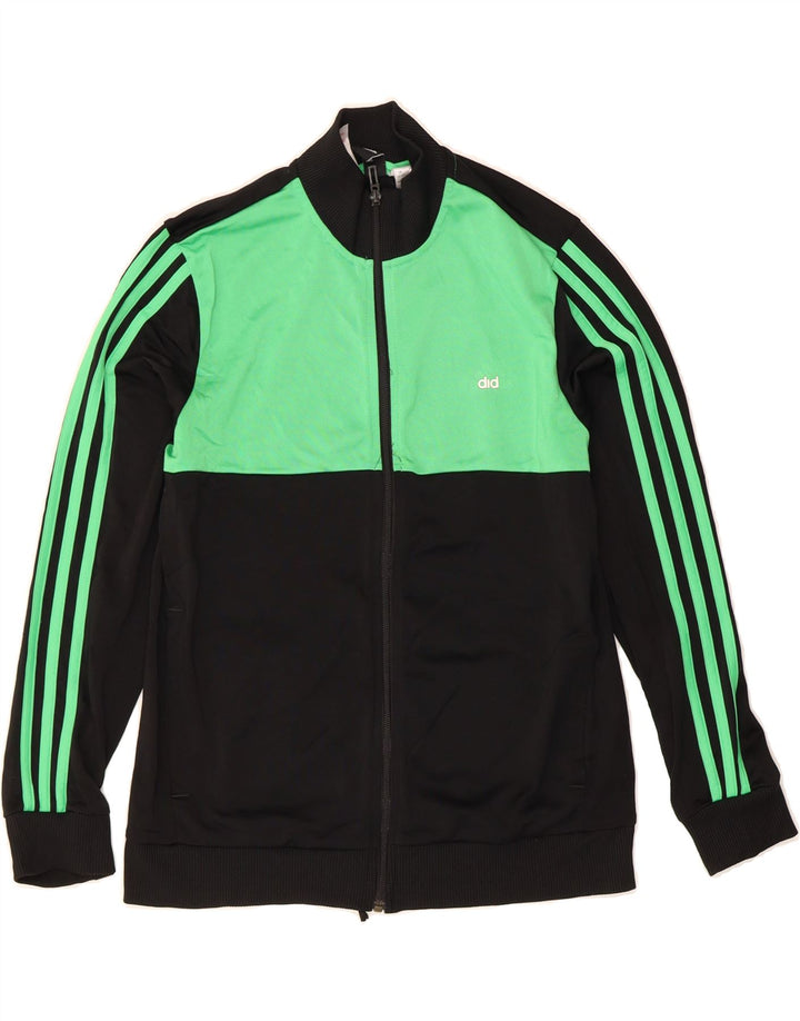 ADIDAS Boys Tracksuit Top Jacket 13-14 Years Black Colourblock Polyester Vintage Adidas and Second-Hand Adidas from Messina Hembry 