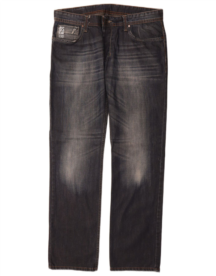 G-Star Mens Straight Jeans W36 L34 Navy Blue Cotton