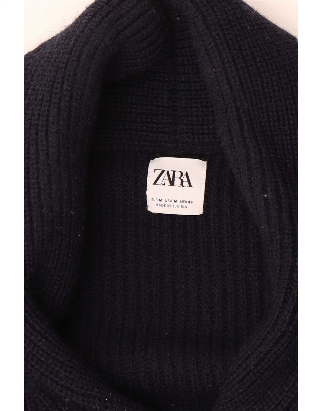 Zara Mens Cardigan Sweater Medium Navy Blue