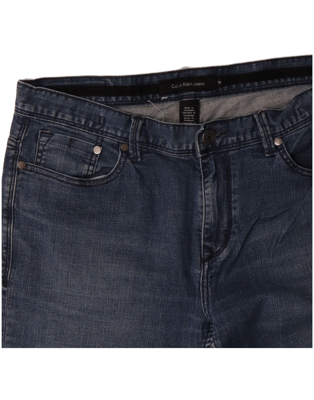 CALVIN KLEIN Mens Straight Jeans W34 L30 Blue Cotton