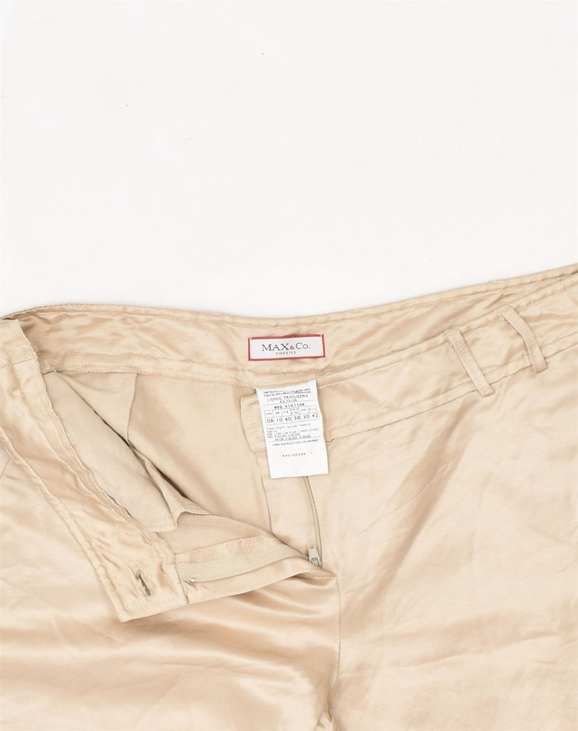 MAX & CO. Womens Wide Leg Casual Trousers W30 L31 Beige Linen | Vintage Max & Co. | Thrift | Second-Hand Max & Co. | Used Clothing | Messina Hembry 