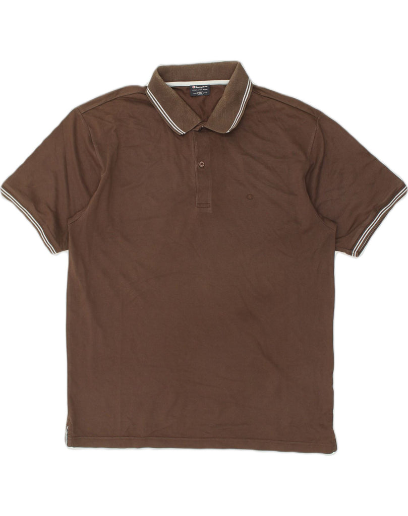 CHAMPION Mens Polo Shirt 2XL Brown | Vintage Champion | Thrift | Second-Hand Champion | Used Clothing | Messina Hembry 