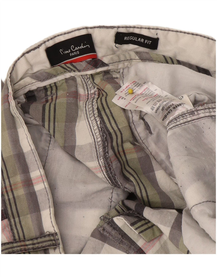 Pierre Cardin Mens Regular Fit Chino Shorts W34 Large Multicoloured Check