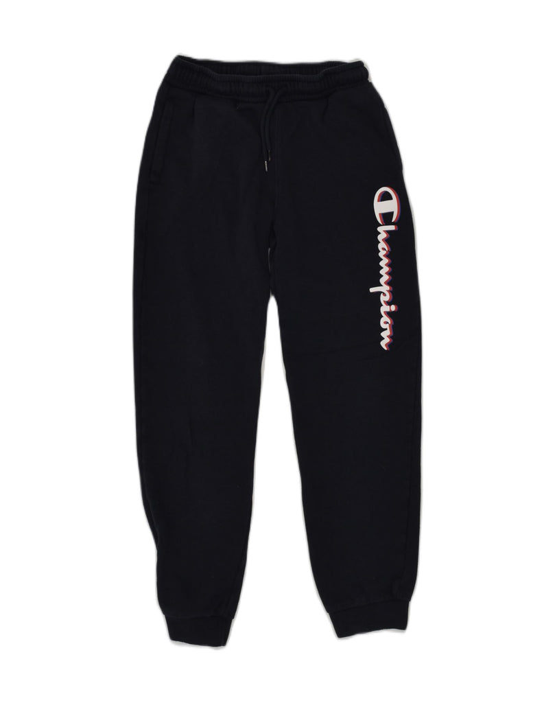 CHAMPION Girls Graphic Tracksuit Trousers Joggers 11-12 Years Black Cotton | Vintage Champion | Thrift | Second-Hand Champion | Used Clothing | Messina Hembry 