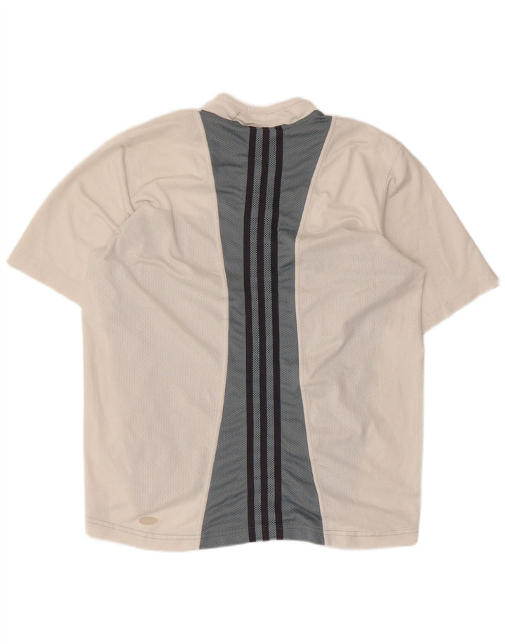 ADIDAS Mens T-Shirt Top UK 40/42 Medium White Colourblock Polyester