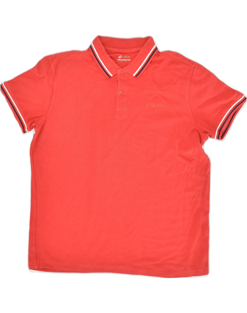 LOTTO Mens Life's Polo Shirt 2XL Red Cotton | Vintage Lotto | Thrift | Second-Hand Lotto | Used Clothing | Messina Hembry 