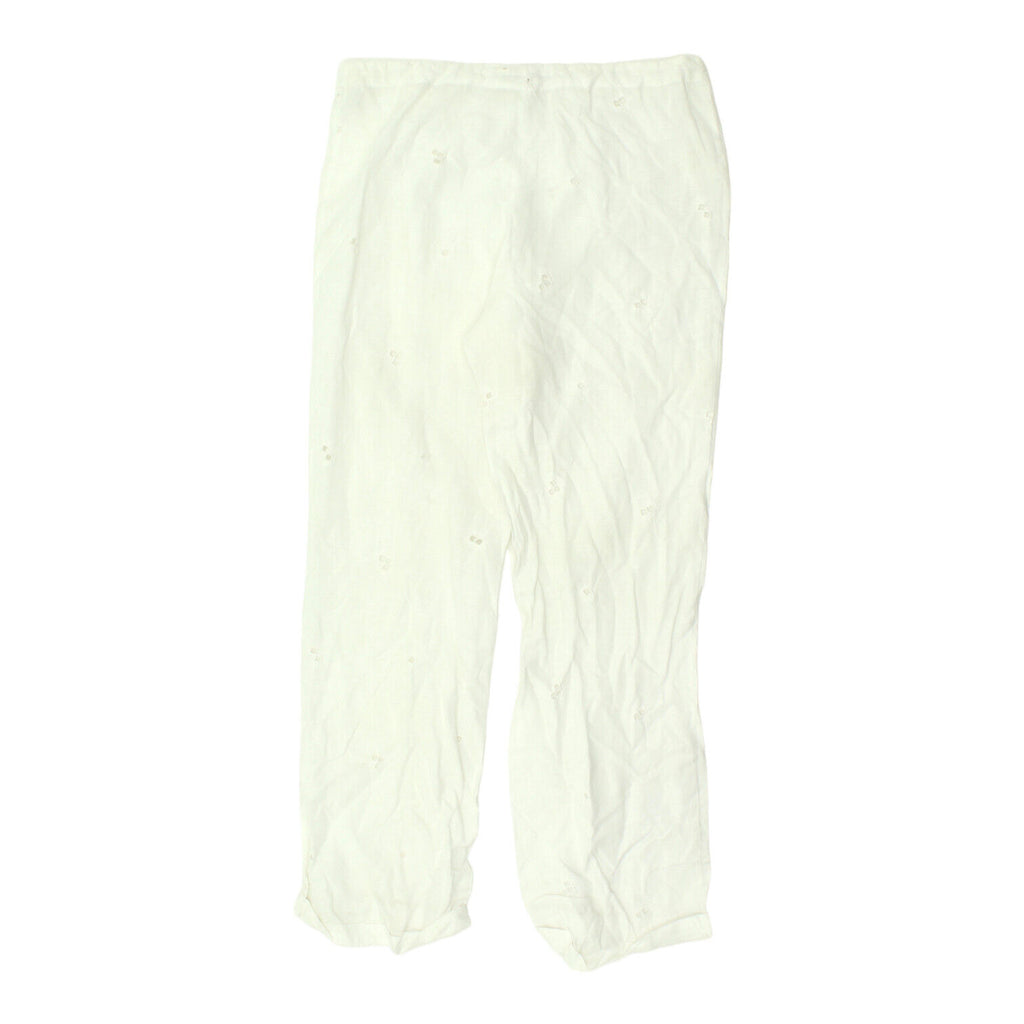 Gianfranco Ferre Womens White Lightweight Trousers | Vintage High End Designer | Vintage Messina Hembry | Thrift | Second-Hand Messina Hembry | Used Clothing | Messina Hembry 