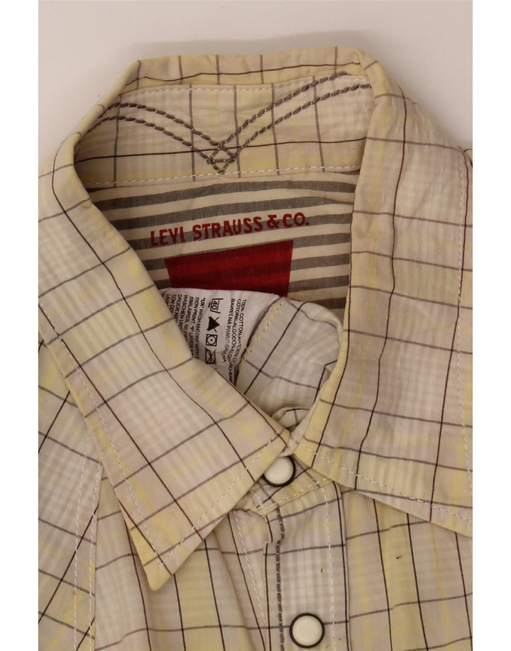 LEVI'S Mens Shirt Small Yellow Check Cotton Vintage Levi's and Second-Hand Levi's from Messina Hembry 