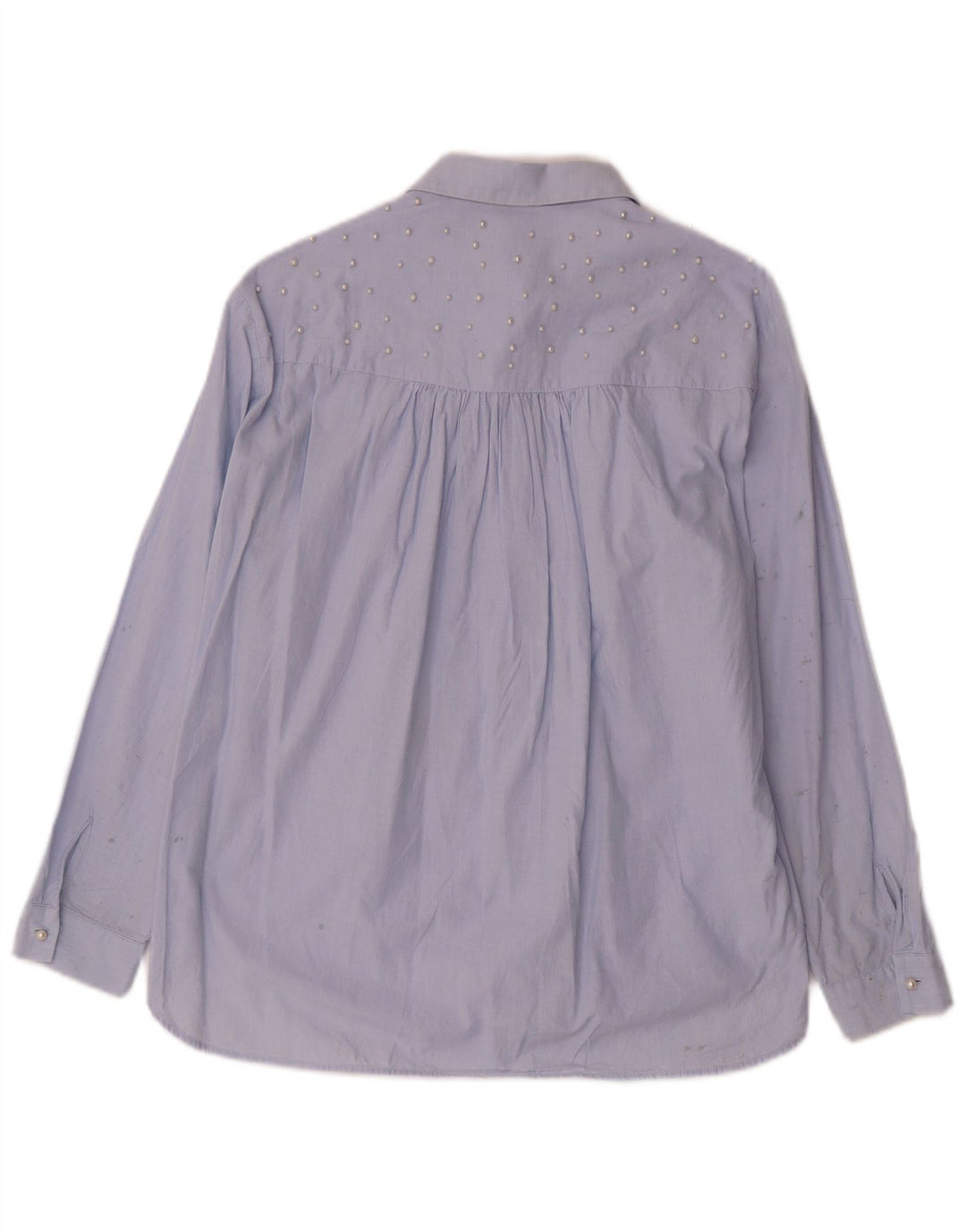 Zara Womens Shirt UK 14 Medium Blue