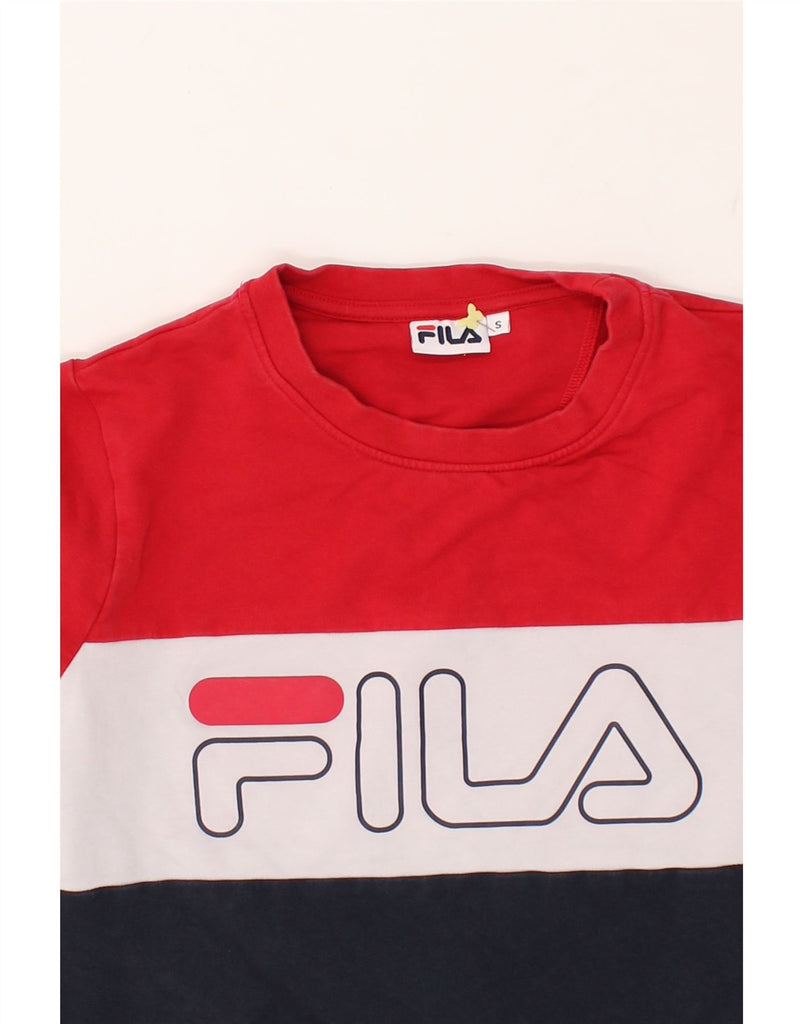 FILA Womens Graphic Sweatshirt Jumper UK 10 Small Multicoloured | Vintage Fila | Thrift | Second-Hand Fila | Used Clothing | Messina Hembry 