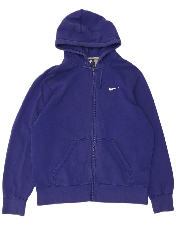 Nike Mens Zip Hoodie Sweater XL Blue Cotton