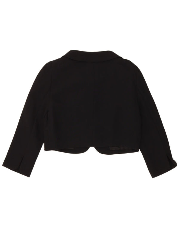 Luisa Spagnoli Womens 3/4 Sleeve Bolero Jacket IT 44 Medium Black Acetate