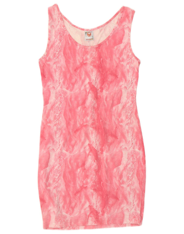Stefanel Womens Sleeveless Bodycon Dress UK 8 Small Pink Tie Dye