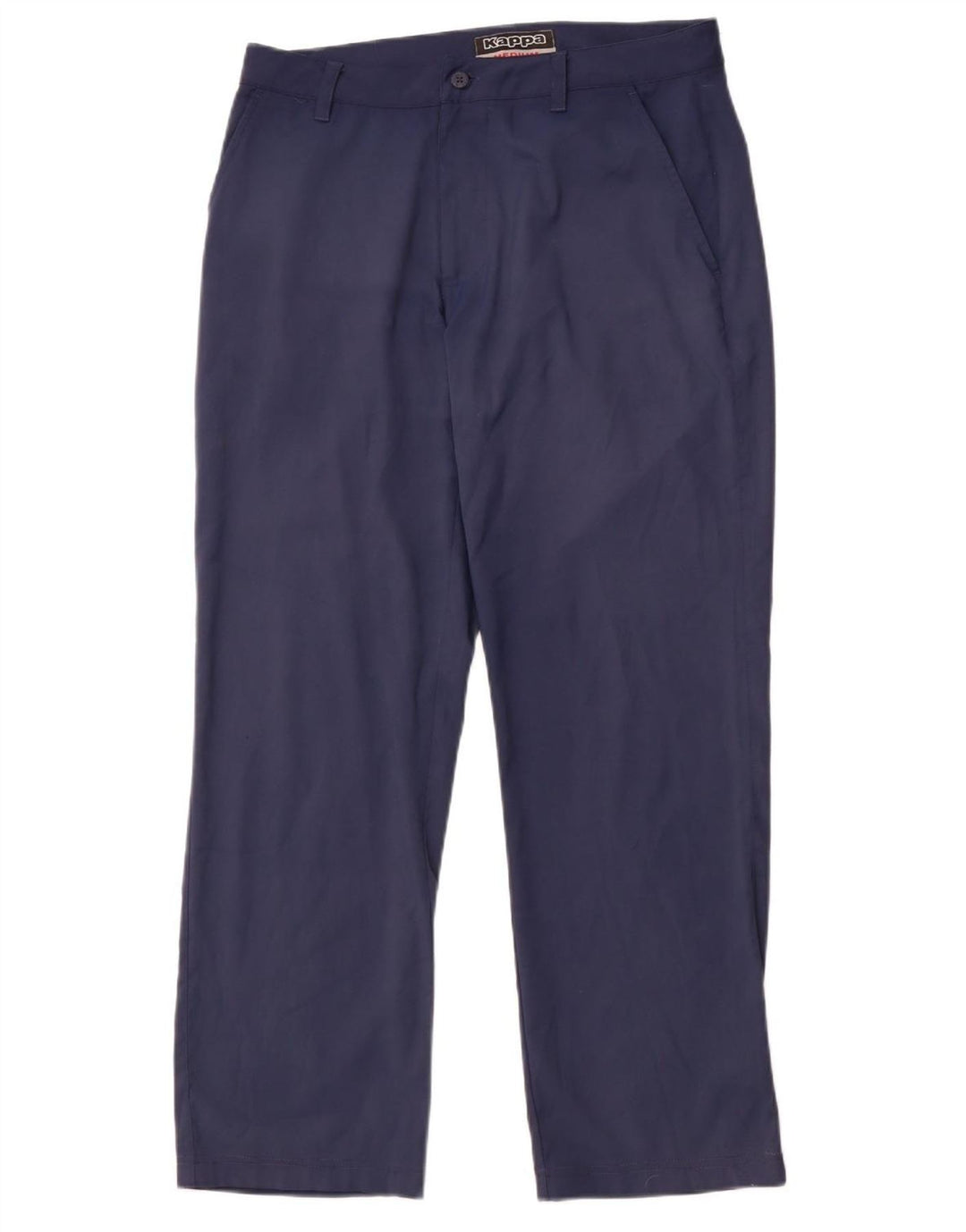 KAPPA Mens Straight Chino Trousers Medium W32 L29 Navy Blue Polyester