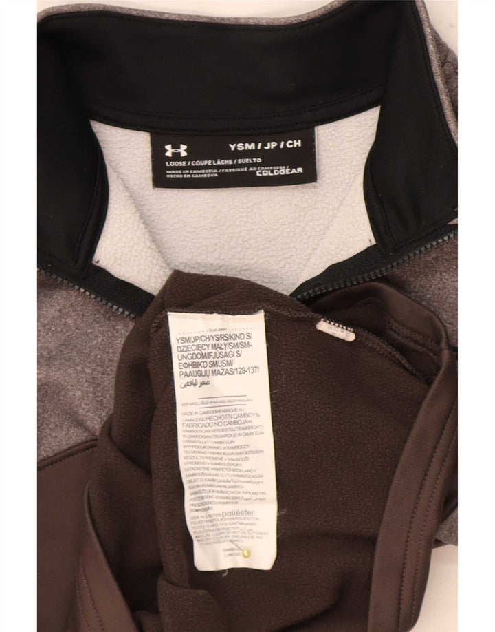 Under Armour Boys Cold Gear Graphic Sweatshirt Jumper 7-8 Years Small Grey