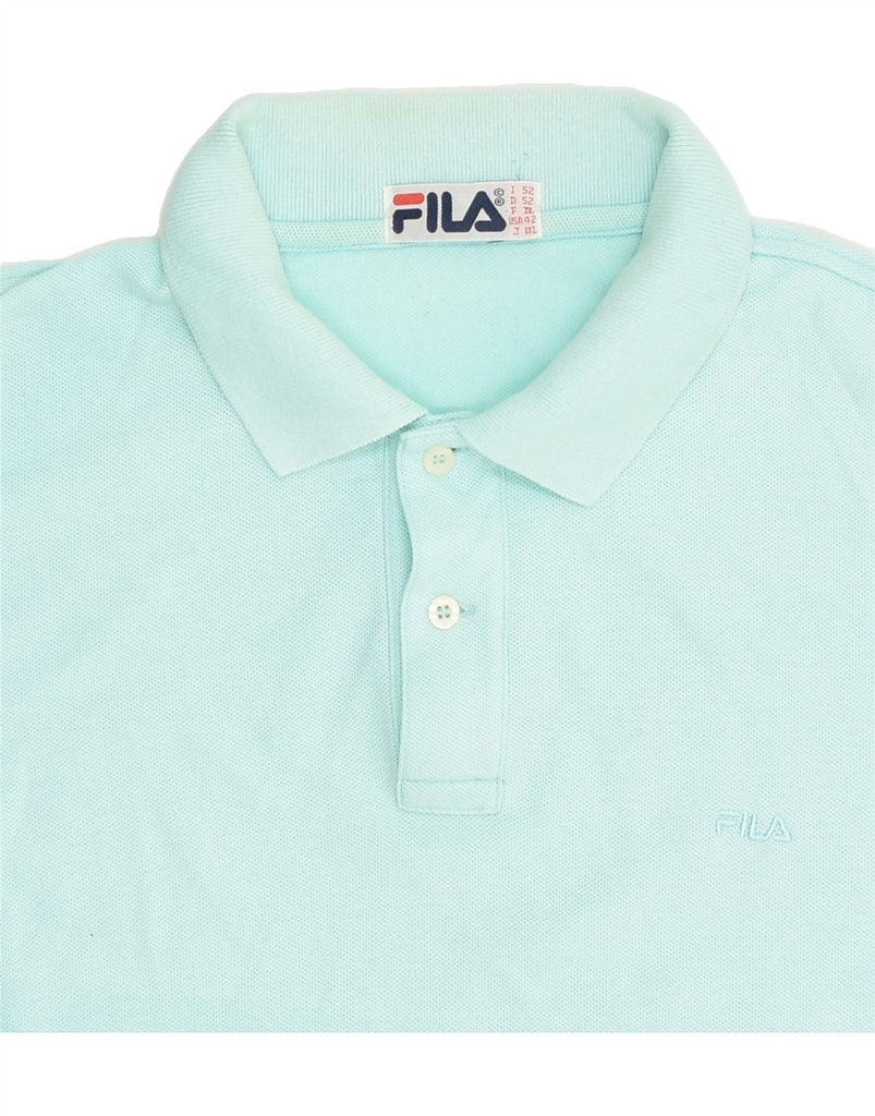 FILA Mens Polo Shirt IT 52 Large Blue Cotton | Vintage Fila | Thrift | Second-Hand Fila | Used Clothing | Messina Hembry 