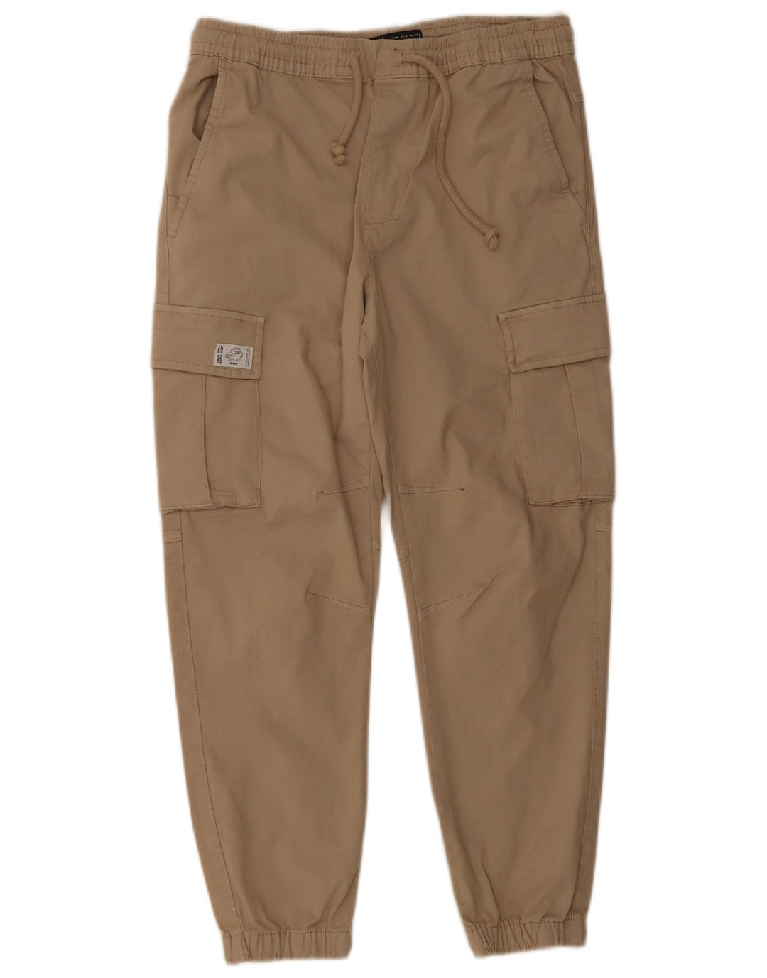 Zara Mens Joggers Cargo Trousers Medium W31 L27 Beige Cotton