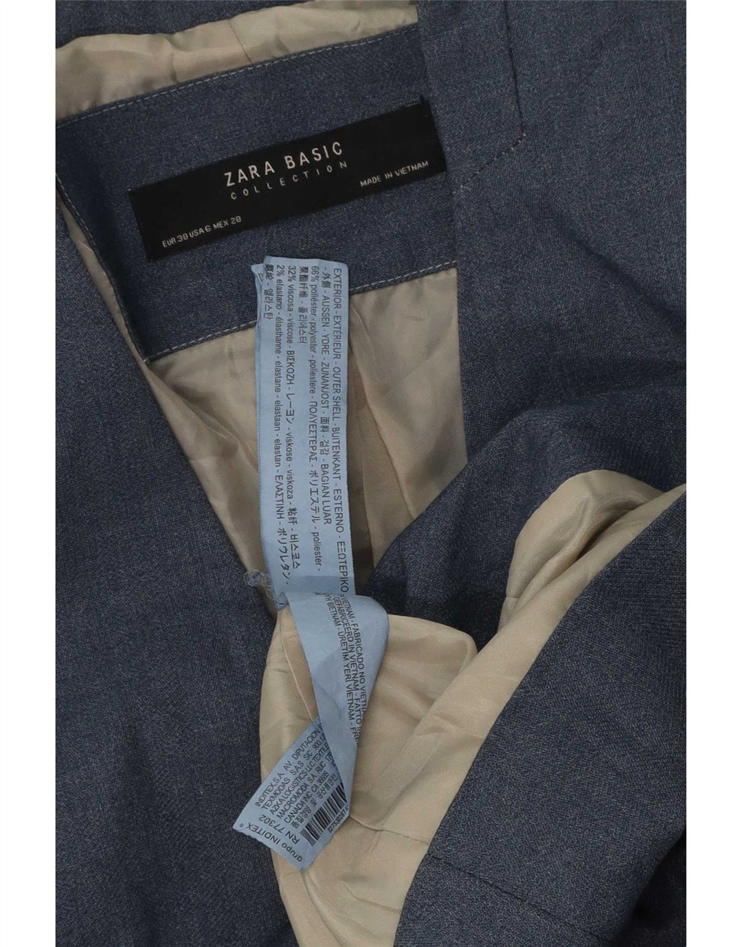 Zara Womens 1 Button Blazer Jacket EU 38 Medium Blue Polyester